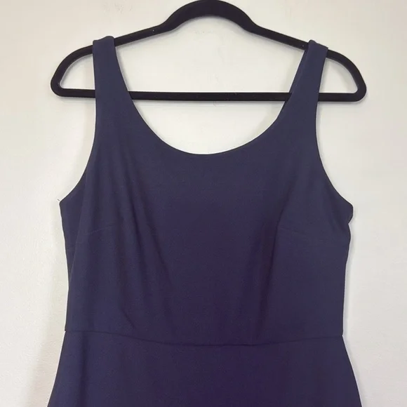 Betsey Johnson Women's Navy Blue Scuba Crepe Embroidered Midi Dress Size 8 - Picture 4 of 10